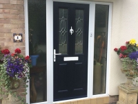 Black composite front door